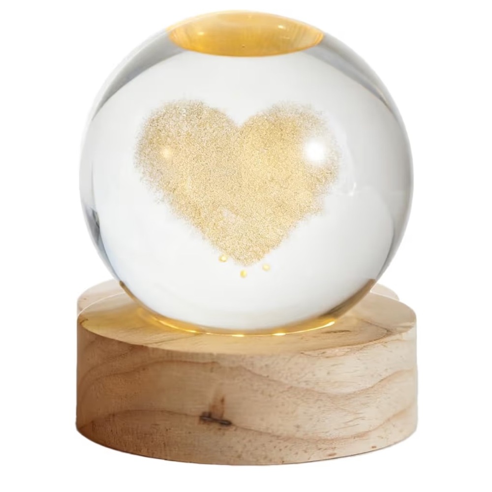 🆕New 3D Love Could Crystal Ball with Wooden Base - Picture 12 of 12